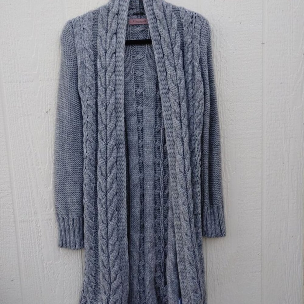 Elsamanda Size S Alpaca Blend Chunky Knit Cardigan Sweater Italy. D-44
